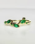Vivian Grace Jewelry Ring Gold / 5 Laurel Emerald Vine Ring