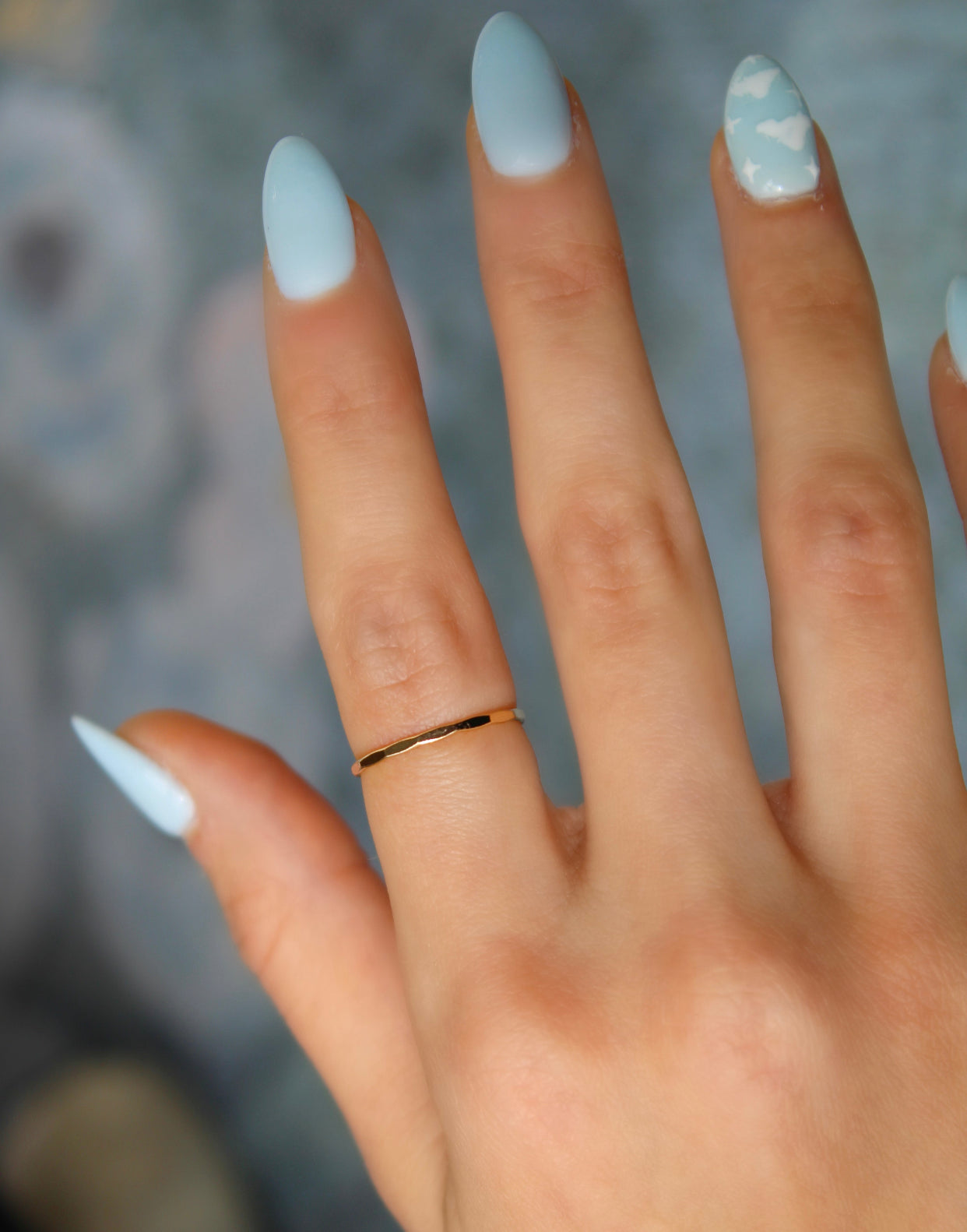 Vivian Grace Jewelry Ring Gold Filled Hammered Stacking Ring
