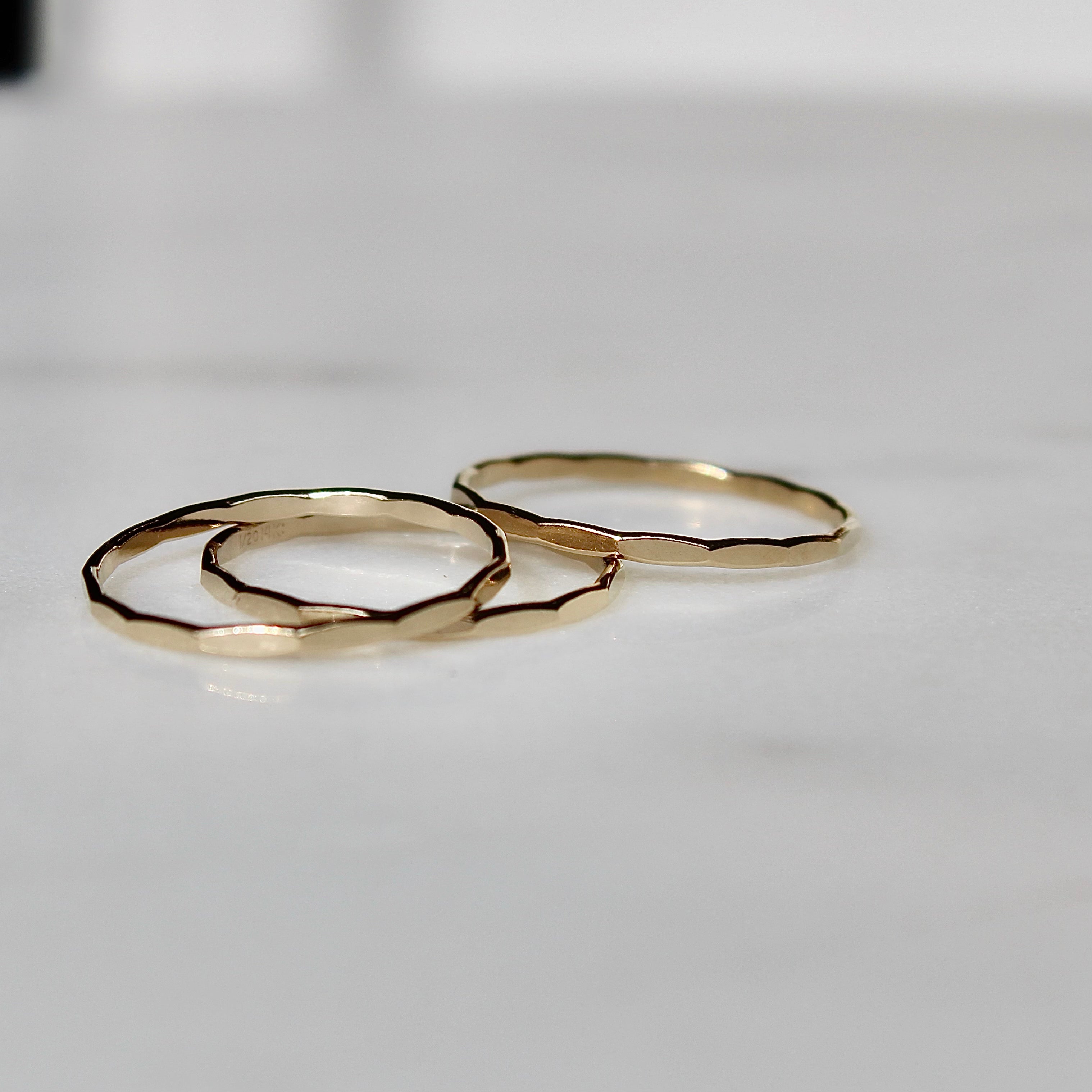Vivian Grace Jewelry Ring Gold Filled Hammered Stacking Ring