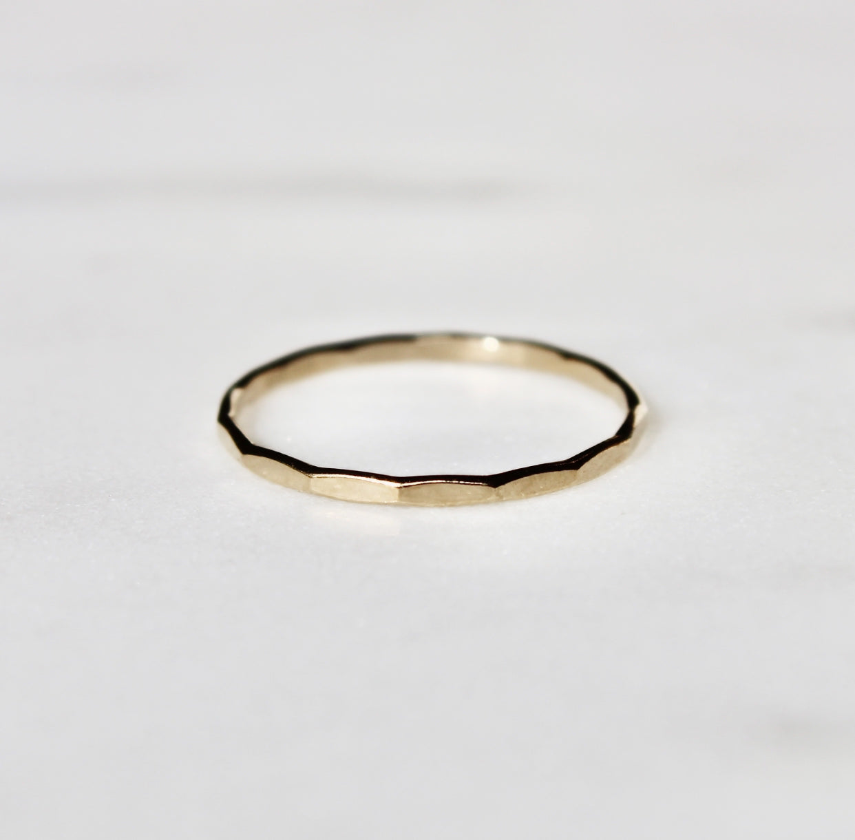 Vivian Grace Jewelry Ring Gold Filled Hammered Stacking Ring