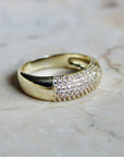 Vivian Grace Jewelry Ring Gold Filled Pave Dome Band
