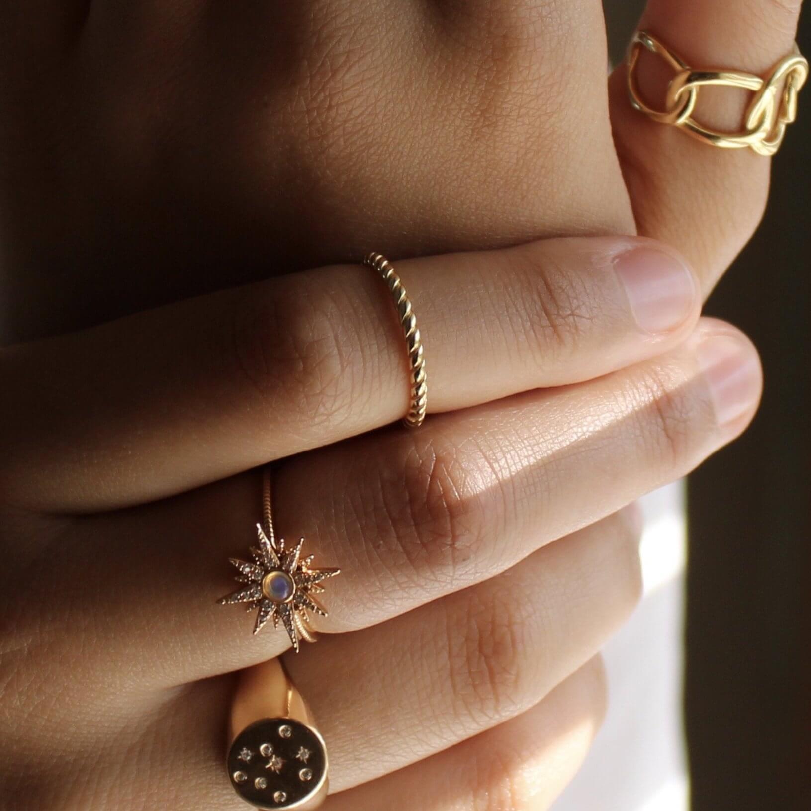 Vivian Grace Jewelry Ring Gold Filled Roped Stacking Ring