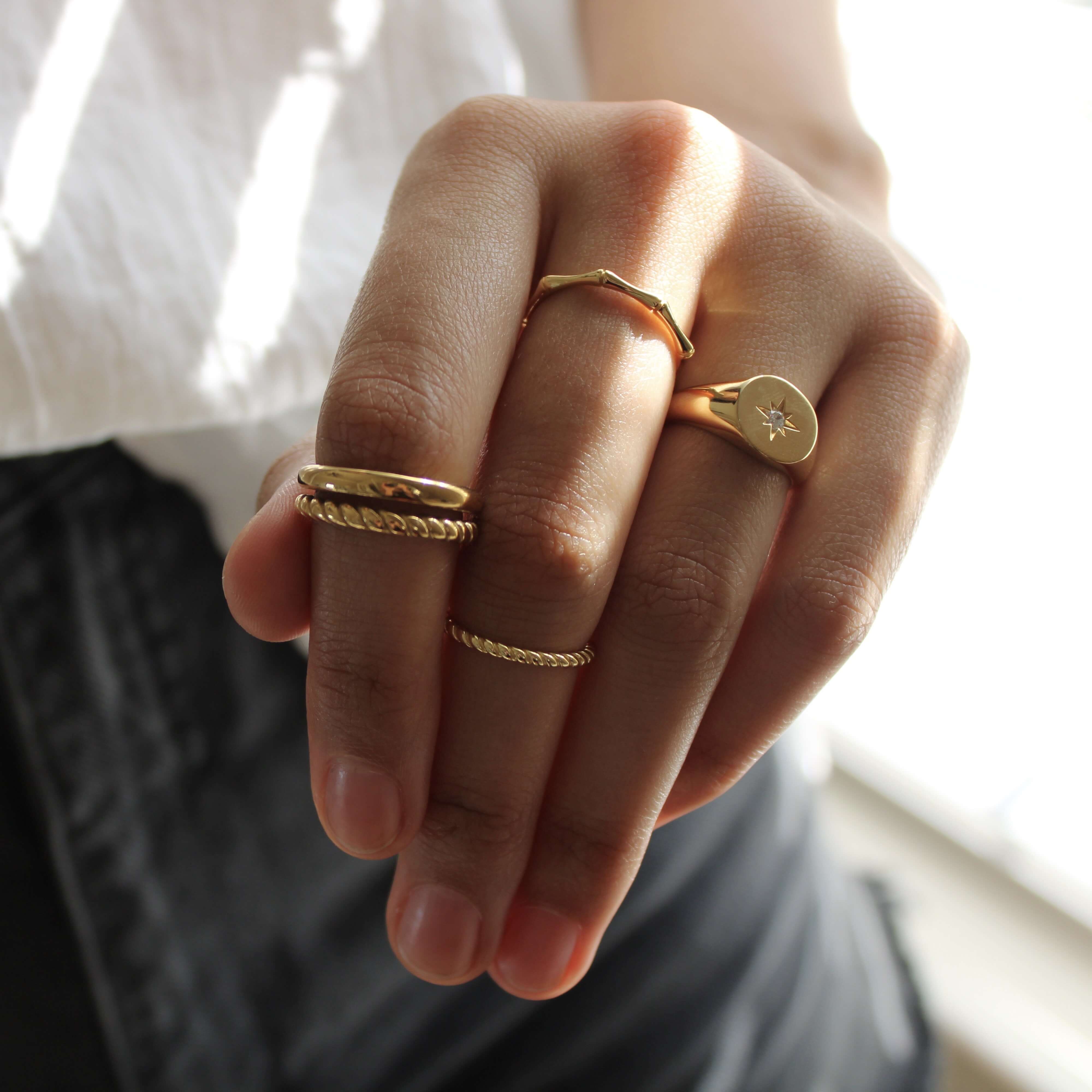 Vivian Grace Jewelry Ring Gold Filled Roped Stacking Ring