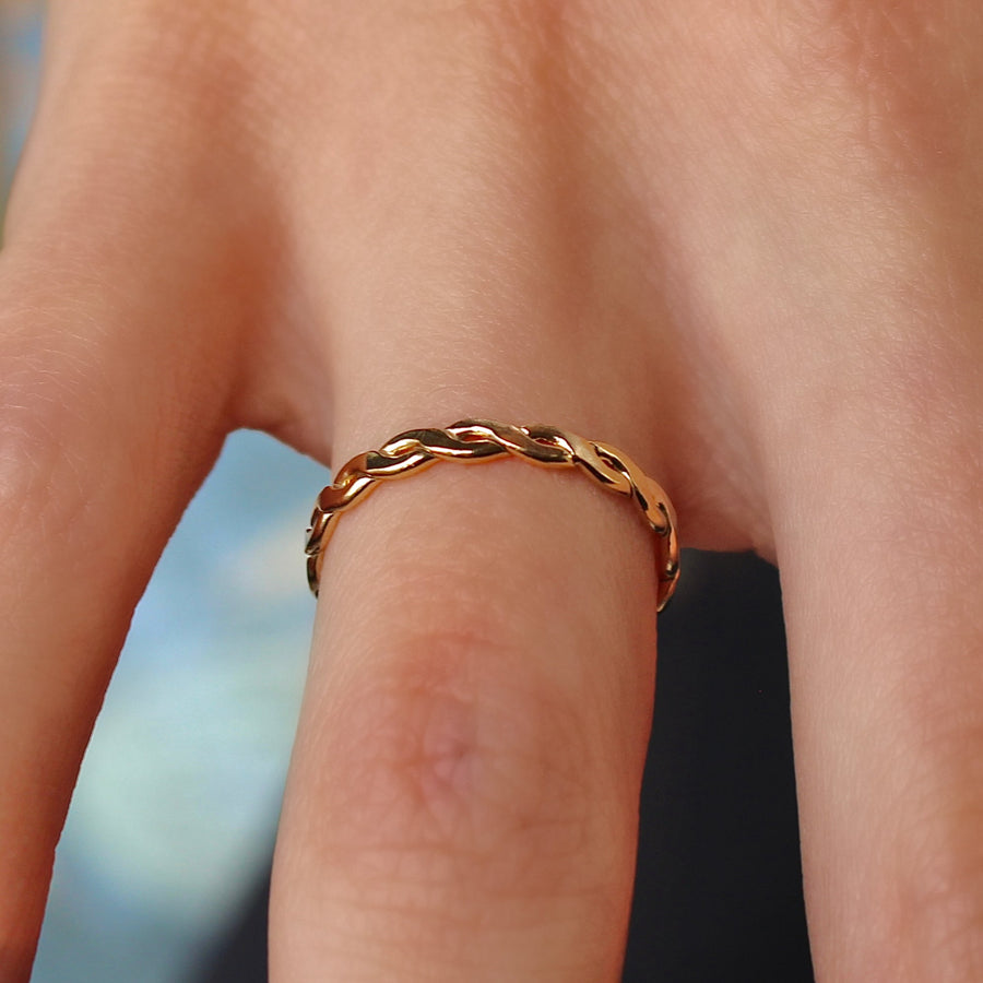 Vivian Grace Jewelry Ring Gold Filled Woven Stacking Ring