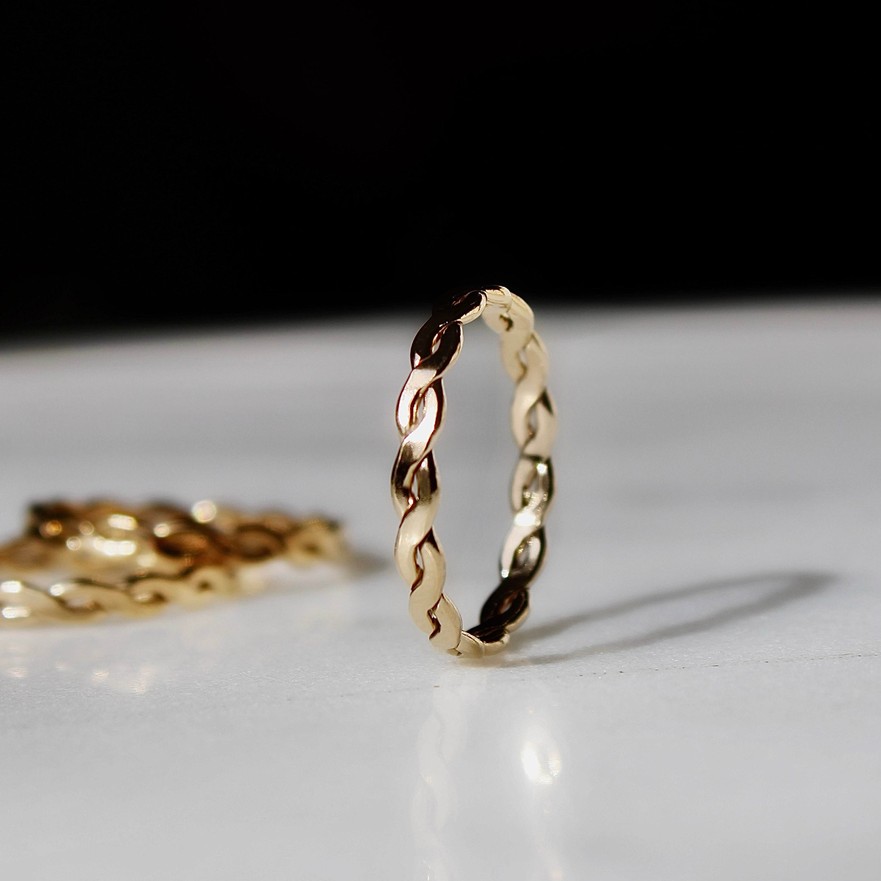 Vivian Grace Jewelry Ring Gold Filled Woven Stacking Ring