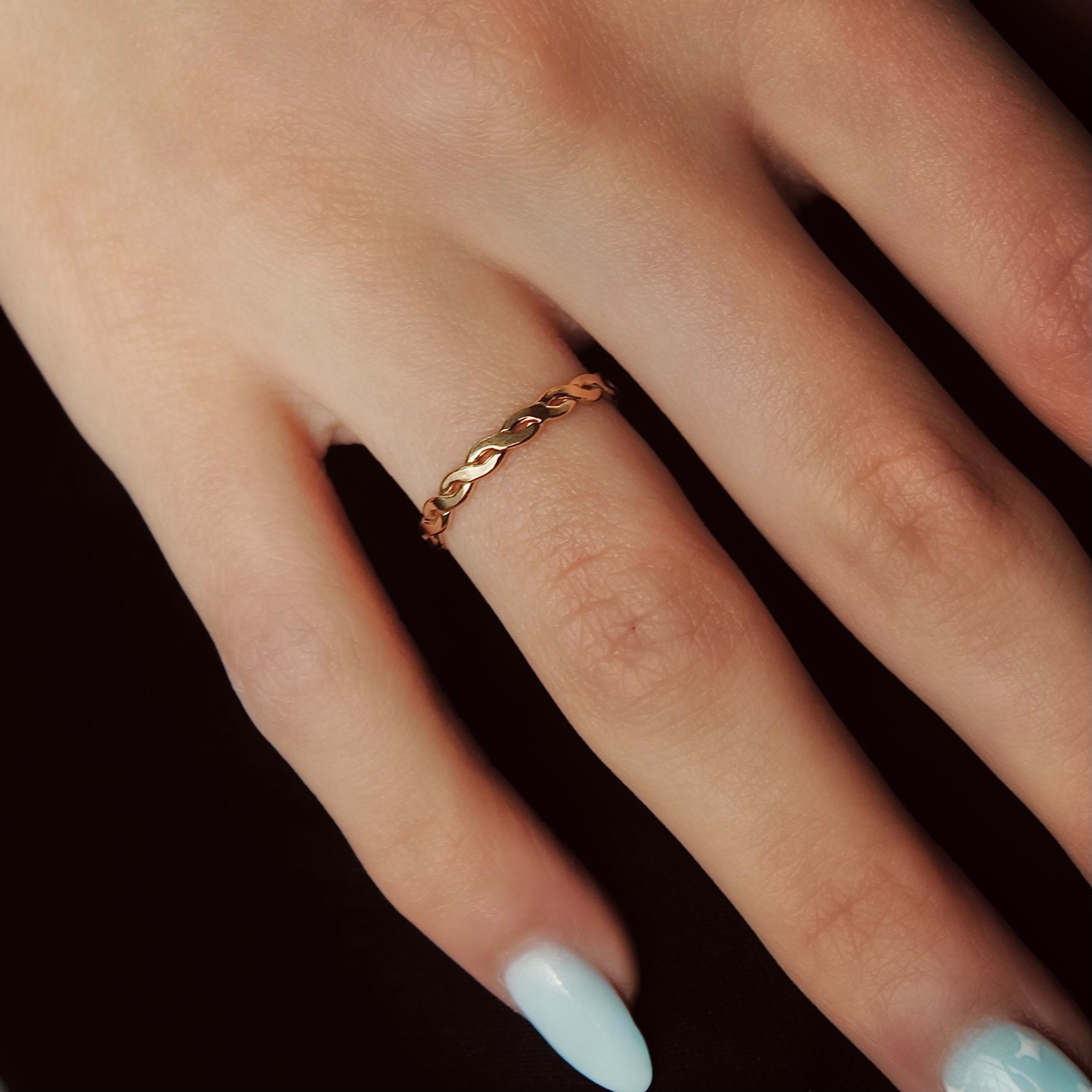 Vivian Grace Jewelry Ring Gold Filled Woven Stacking Ring