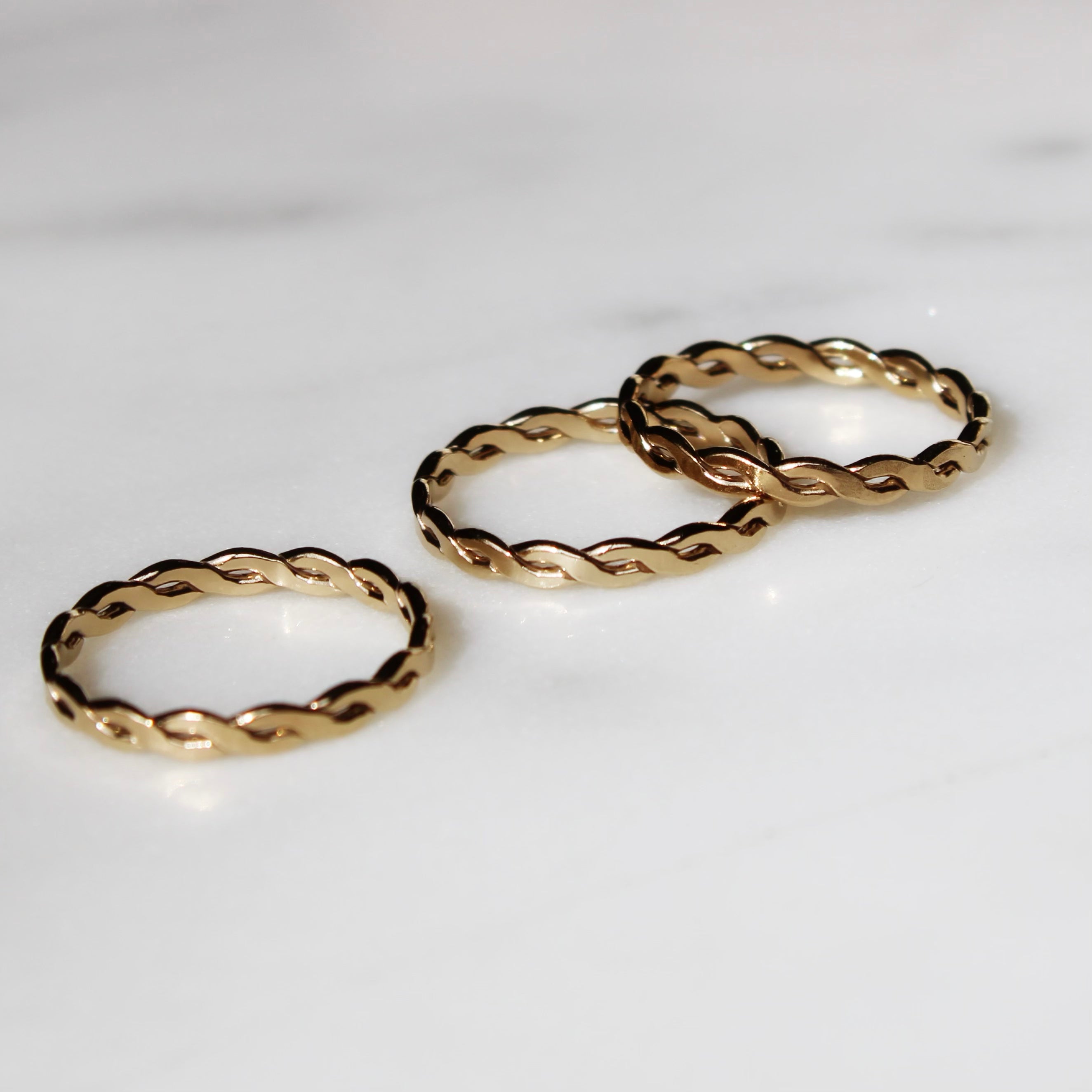 Vivian Grace Jewelry Ring Gold Filled Woven Stacking Ring