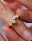 Vivian Grace Jewelry Ring Luxe Geometric Moonstone Ring