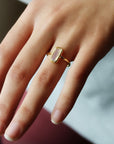 Vivian Grace Jewelry Ring Moonstone Crystal Baguette Ring