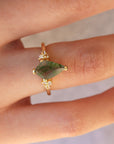 Vivian Grace Jewelry Ring Moss Agate & Topaz Ring