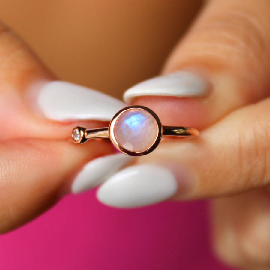 Vivian Grace Jewelry Ring Peach Moonstone Ring