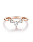 Vivian Grace Jewelry Ring Rose Gold / 4 Ava II Curved Crystal Stacking Ring