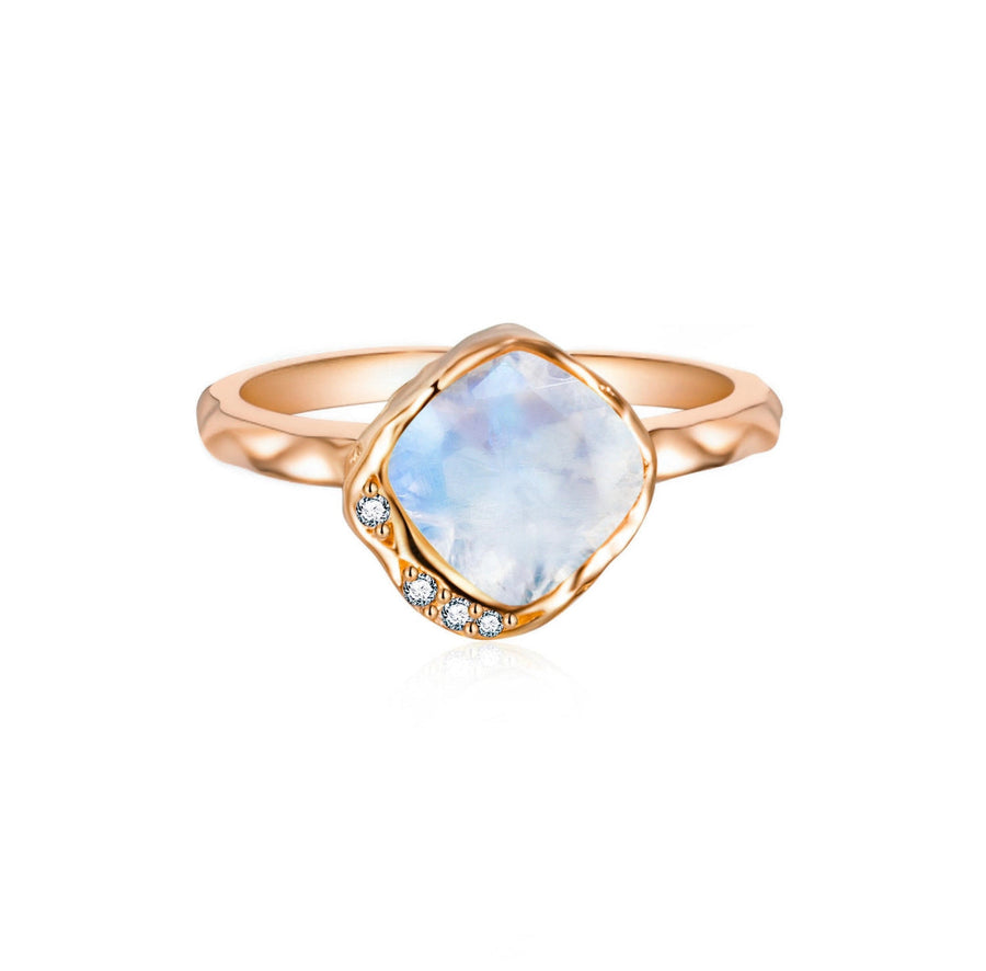 Vivian Grace Jewelry Ring Rose Gold / 5 Luxe Freeform Moonstone Ring