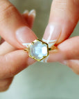 Vivian Grace Jewelry Ring Sashi Mother of Pearl Hexagon Ring
