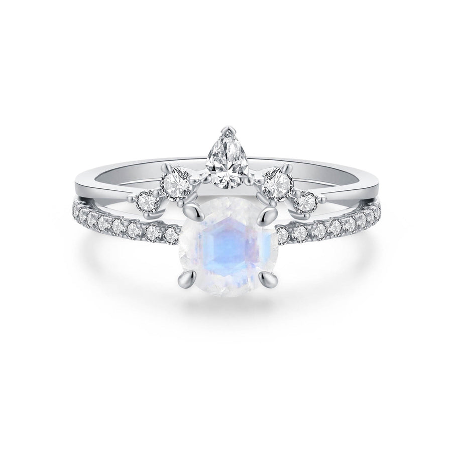 Vivian Grace Jewelry Ring Silver / 4 Ava II Moonstone Ring Set