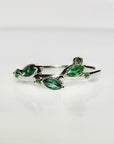 Vivian Grace Jewelry Ring Silver / 5 Laurel Emerald Vine Ring
