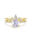 Vivian Grace Jewelry Rings 5 / Gold Luxe Lavender Quartz & White Topaz Ring Set