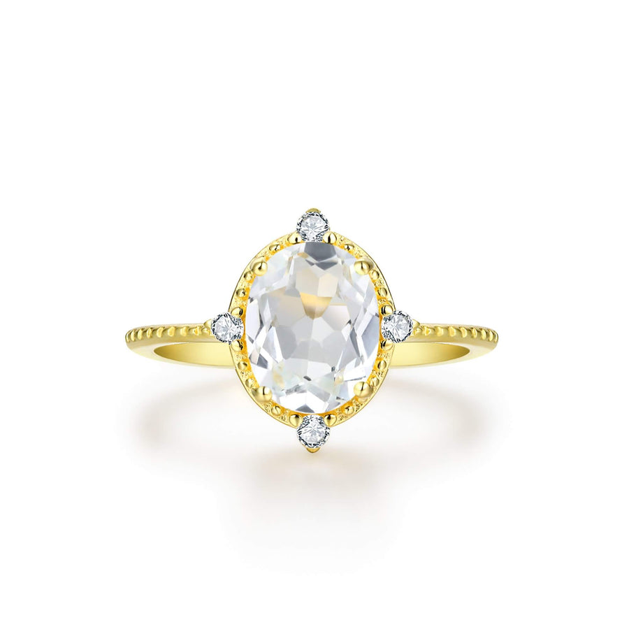 Vivian Grace Jewelry Rings Gold / 5 White Topaz Versailles Ring