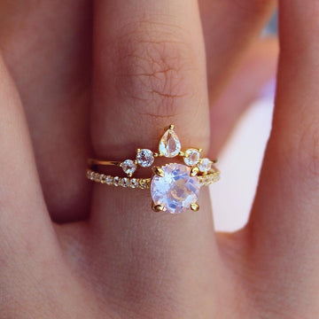 Vivian Grace Jewelry Rings Luxe Lavender Quartz & White Topaz Ring Set