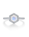 Vivian Grace Jewelry Rings Silver / 5 Emma Hexagon Moonstone Ring