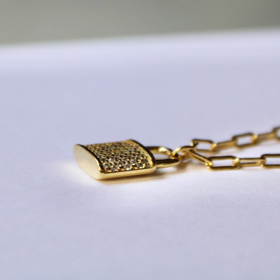 Vivian Grace Pave Lock Pendant